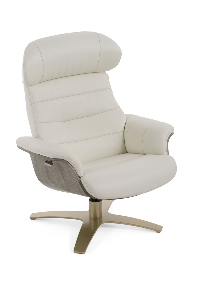 Gray Leather Swivel Chair and Ottoman | OROA Modern | Oroatrade.com