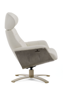 Gray Leather Swivel Chair and Ottoman | OROA Modern | Oroatrade.com