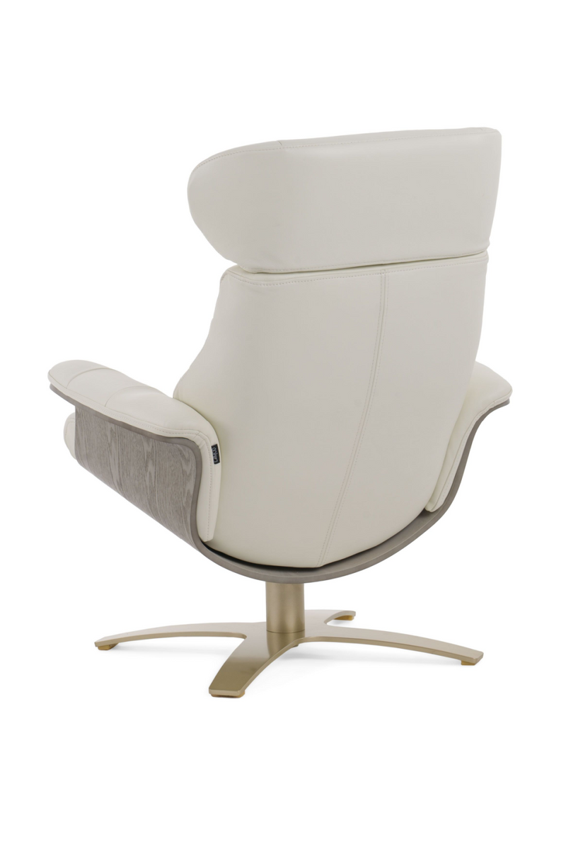 Gray Leather Swivel Chair and Ottoman | OROA Modern | Oroatrade.com