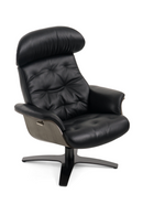 Black Leather Lounge Chair & Ottoman | OROA Modern Nowak | Oroatrade.com