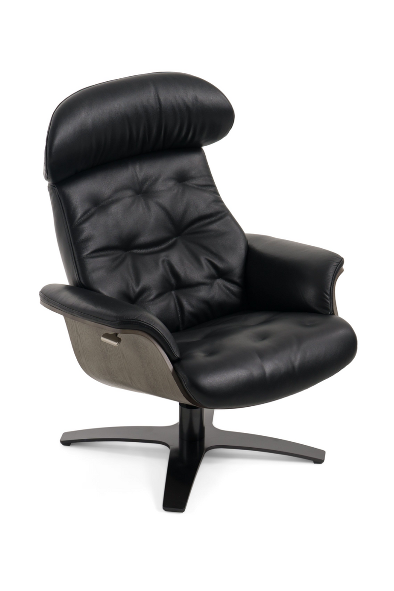 Black Leather Lounge Chair & Ottoman | OROA Modern Nowak | Oroatrade.com