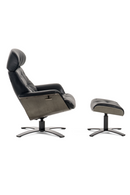 Black Leather Lounge Chair & Ottoman | OROA Modern Nowak | Oroatrade.com