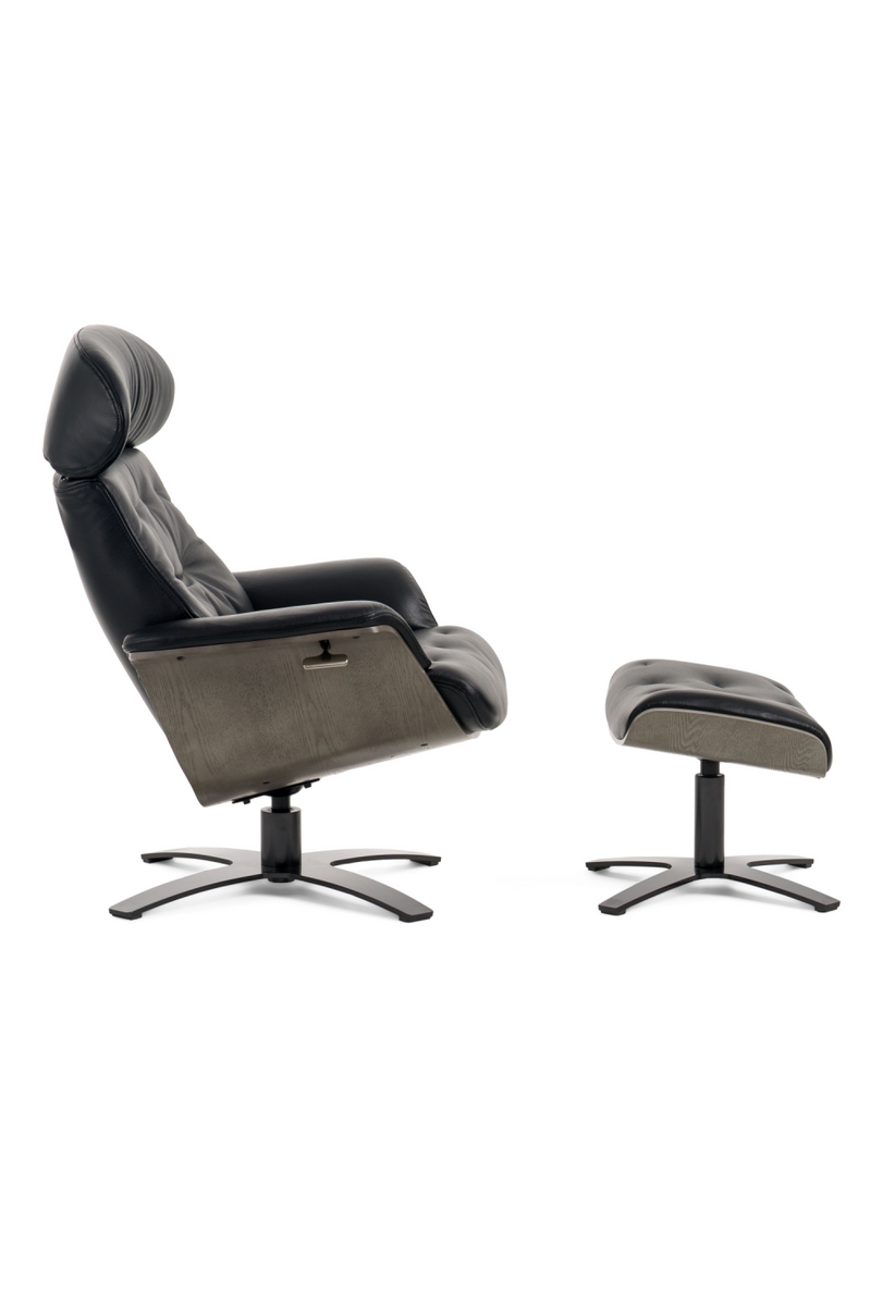 Black Leather Lounge Chair & Ottoman | OROA Modern Nowak | Oroatrade.com