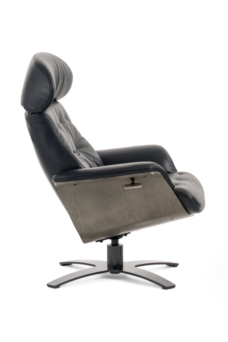 Black Leather Lounge Chair & Ottoman | OROA Modern Nowak | Oroatrade.com
