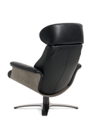 Black Leather Lounge Chair & Ottoman | OROA Modern Nowak | Oroatrade.com