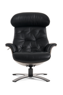 Black Leather Lounge Chair & Ottoman | OROA Modern Nowak | Oroatrade.com