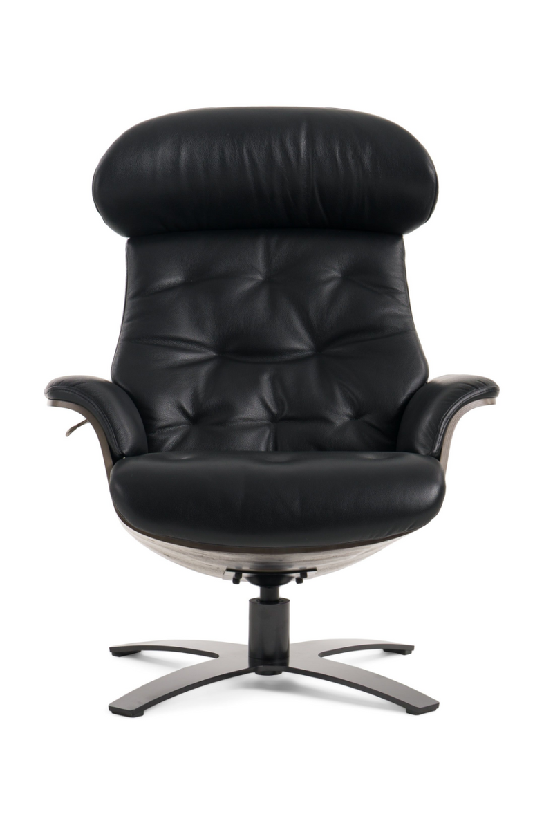 Black Leather Lounge Chair & Ottoman | OROA Modern Nowak | Oroatrade.com