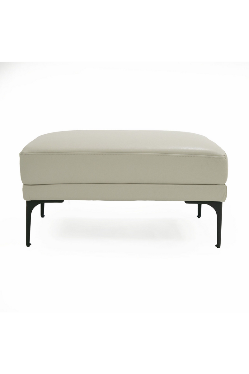 Gray Leather Rectangular Ottoman | OROA Modern Jacoba | Oroatrade.com