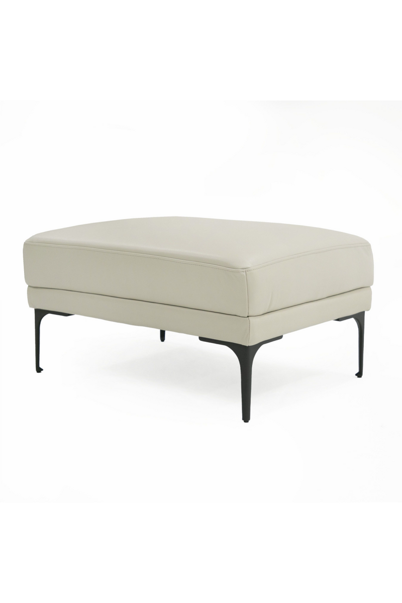 Gray Leather Rectangular Ottoman | OROA Modern Jacoba | Oroatrade.com