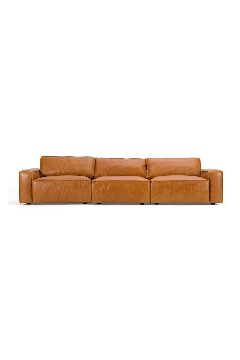 Brown Leather 3-Piece Sofa | OROA Modern Cambria | Oroatrade.com