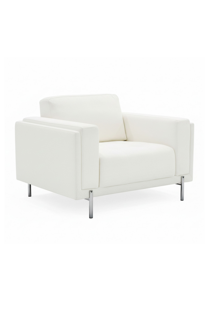 White Square-Armed Lounge Chair | OROA Modern Schmidt | Oroatrade.com