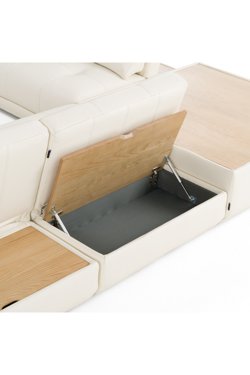 White Leather 7-Piece Modular Sofa | OROA Modern Garfield | Oroatrade.com