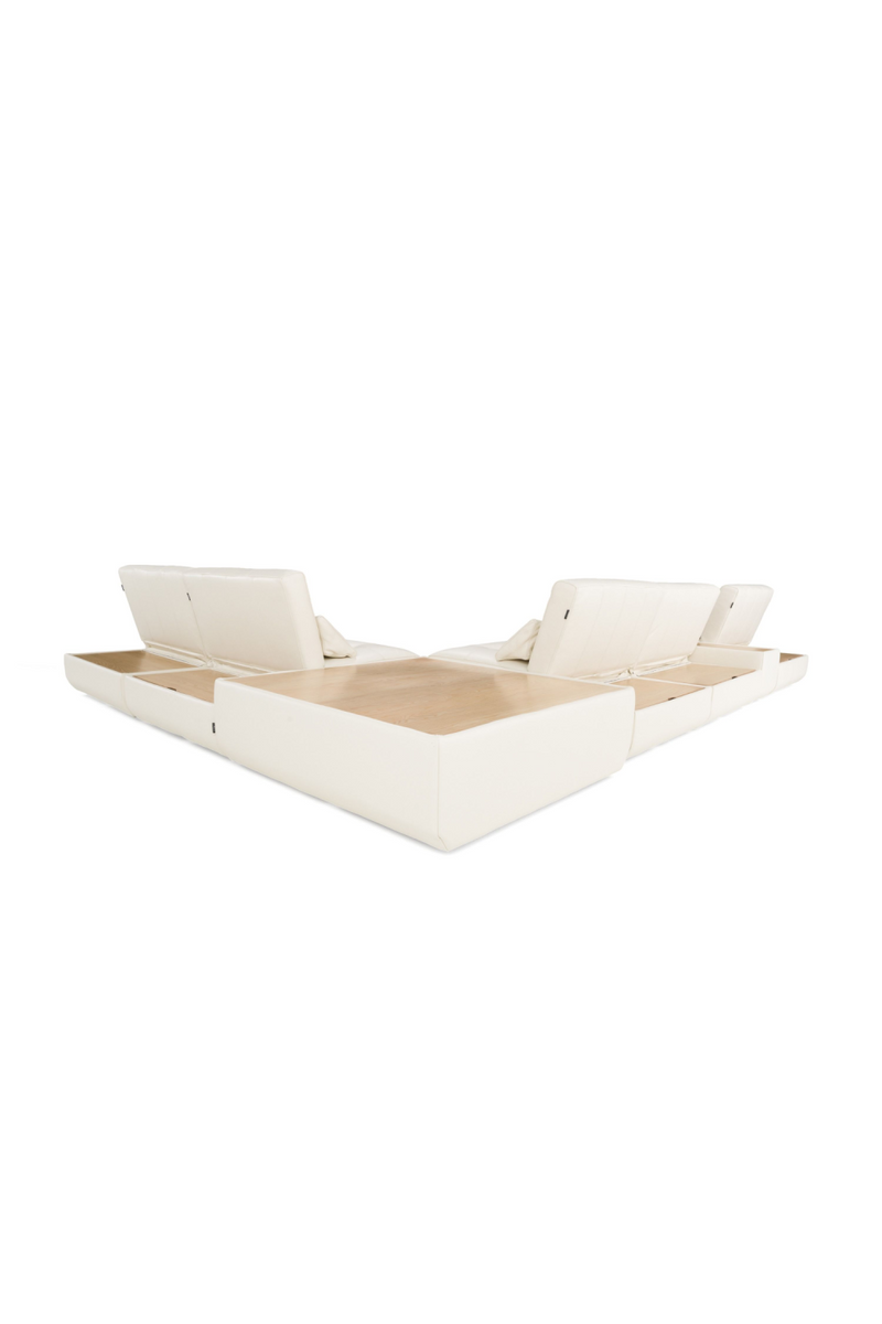 White Leather 7-Piece Modular Sofa | OROA Modern Garfield | Oroatrade.com