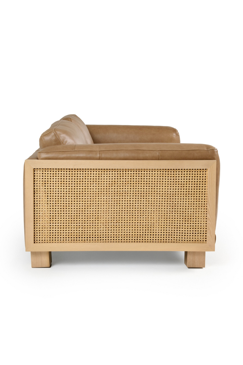 Tan Leather Wicker Sofa | OROA Modern Danson | Oroatrade.com