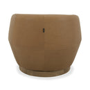 Tan Leather Swivel Accent Chair | OROA Modern Agatha