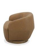 Tan Leather Swivel Accent Chair | OROA Modern Agatha | Oroatrade.com