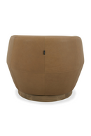 Tan Leather Swivel Accent Chair | OROA Modern Agatha | Oroatrade.com