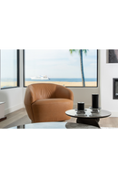 Tan Leather Swivel Accent Chair | OROA Modern Agatha | Oroatrade.com