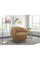 Tan Leather Swivel Accent Chair | OROA Modern Agatha | Oroatrade.com