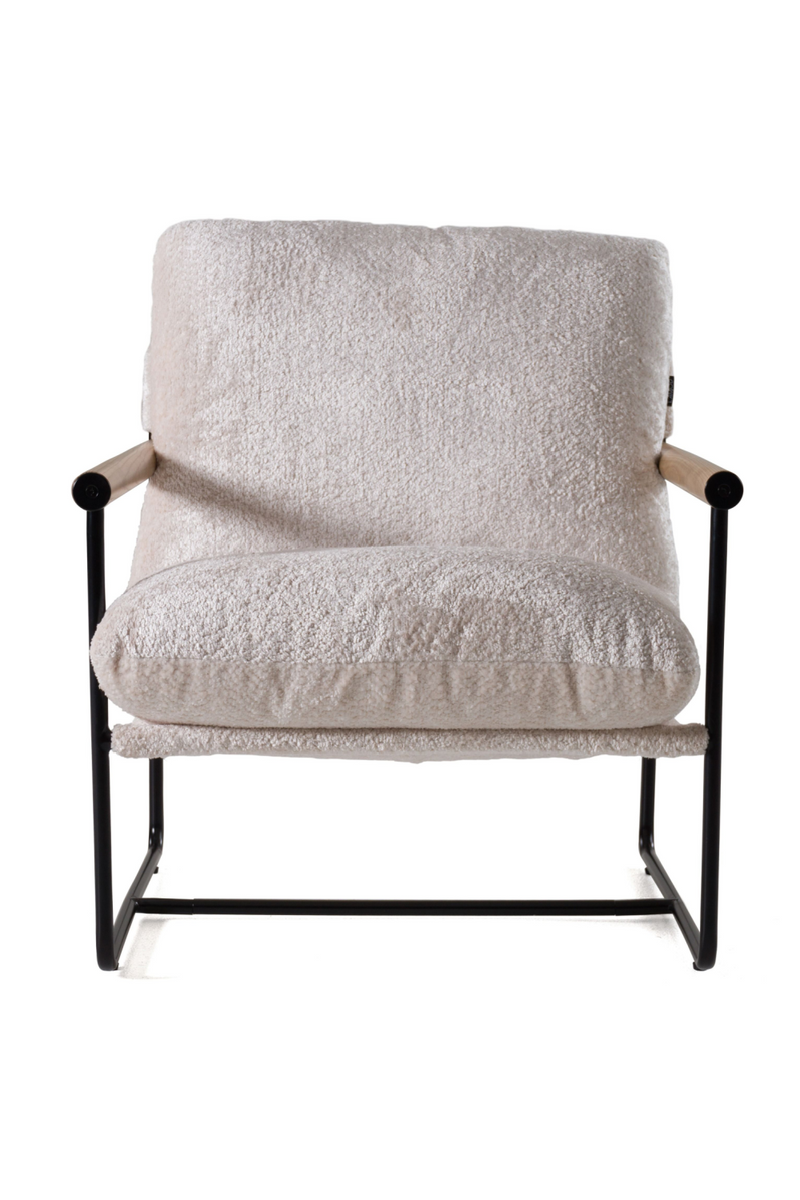 Wood-Armed Beige Accent Chair | OROA Modern Moorcroft | Oroatrade.com