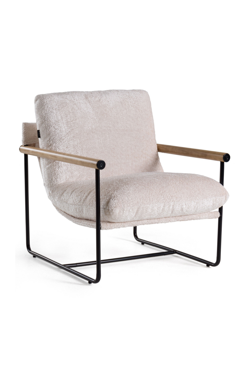 Wood-Armed Beige Accent Chair | OROA Modern Moorcroft | Oroatrade.com