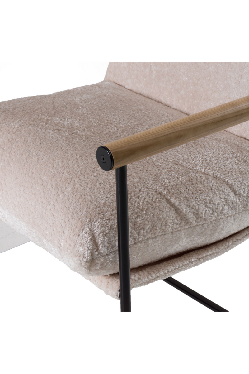 Wood-Armed Beige Accent Chair | OROA Modern Moorcroft | Oroatrade.com