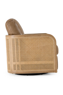 Tan Leather Wicker Swivel Chair | OROA Modern Danson | Oroatrade.com