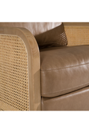 Tan Leather Wicker Swivel Chair | OROA Modern Danson | Oroatrade.com