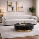 White Round-Back Sofa | OROA Modern Omaha