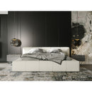 Channel-Tufted Cream Bed | OROA Modern Lamont
