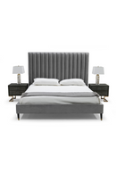 Gray Velvet Channel-Tufted Bed | OROA Modern Hemlock | Oroatrade.com