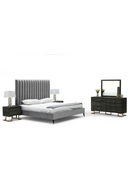 Gray Velvet Channel-Tufted Bed | OROA Modern Hemlock | Oroatrade.com