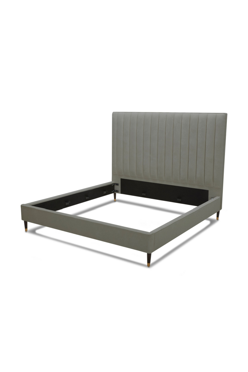 Gray Velvet Channel-Tufted Bed | OROA Modern Hemlock | Oroatrade.com
