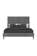 Gray Velvet Channel-Tufted Bed | OROA Modern Hemlock | Oroatrade.com