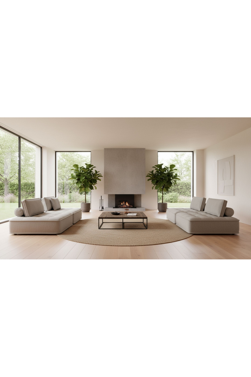 Gray Fabric 4-Piece Sectional Sofa | OROA Modern Nolden | Oroatrade.com