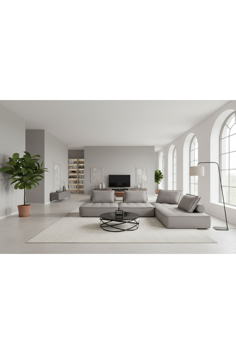 Gray Fabric 4-Piece Sectional Sofa | OROA Modern Nolden | Oroatrade.com