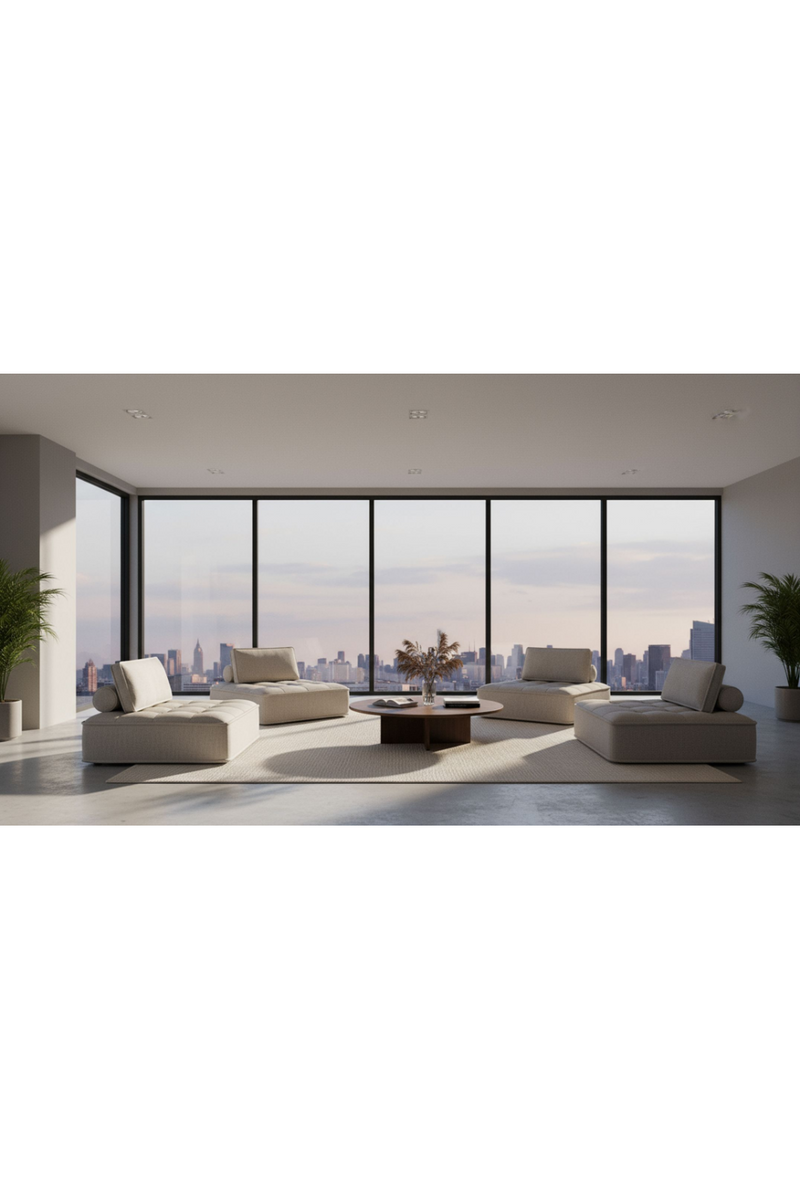 Gray Fabric 4-Piece Sectional Sofa | OROA Modern Nolden | Oroatrade.com