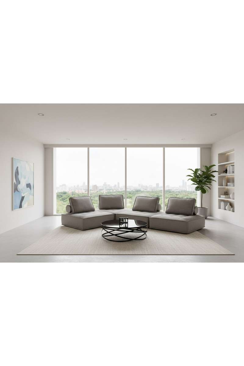 Gray Fabric 4-Piece Sectional Sofa | OROA Modern Nolden | Oroatrade.com