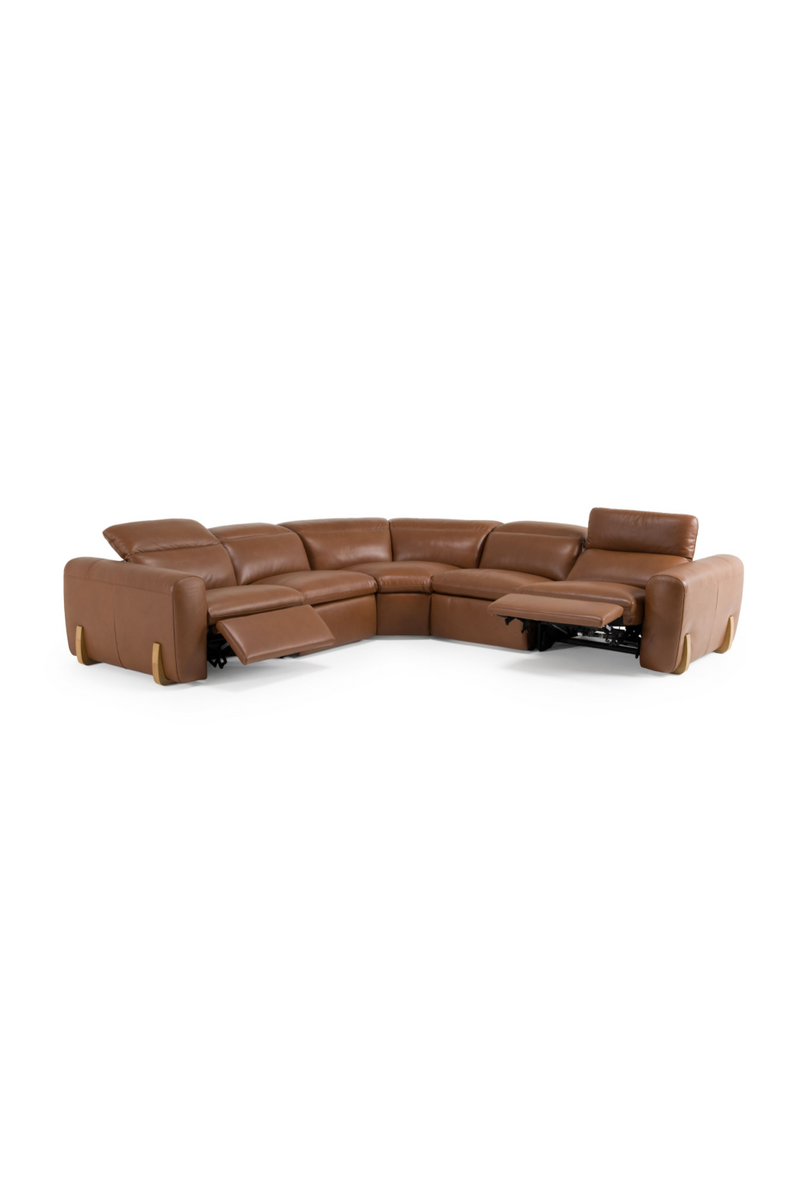 Brown Leather Sectional Recliner Sofa | OROA Modern Conrad | Oroatrade.com