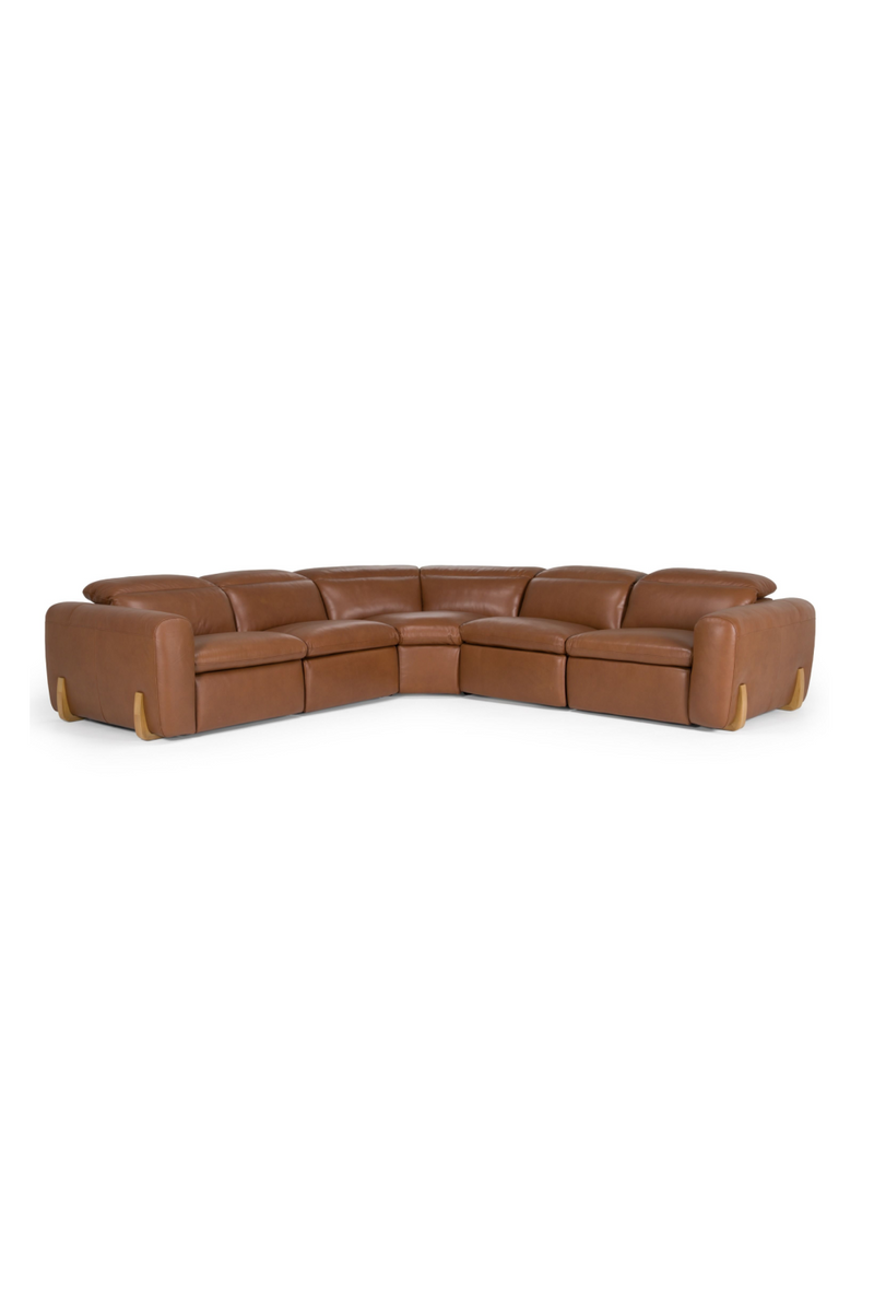 Brown Leather Sectional Recliner Sofa | OROA Modern Conrad | Oroatrade.com