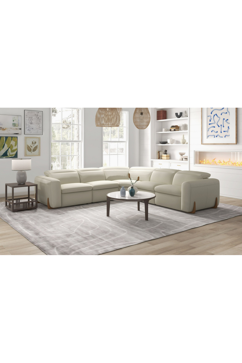Beige Fabric Sectional Recliner Sofa | OROA Modern Conrad | Oroatrade.com