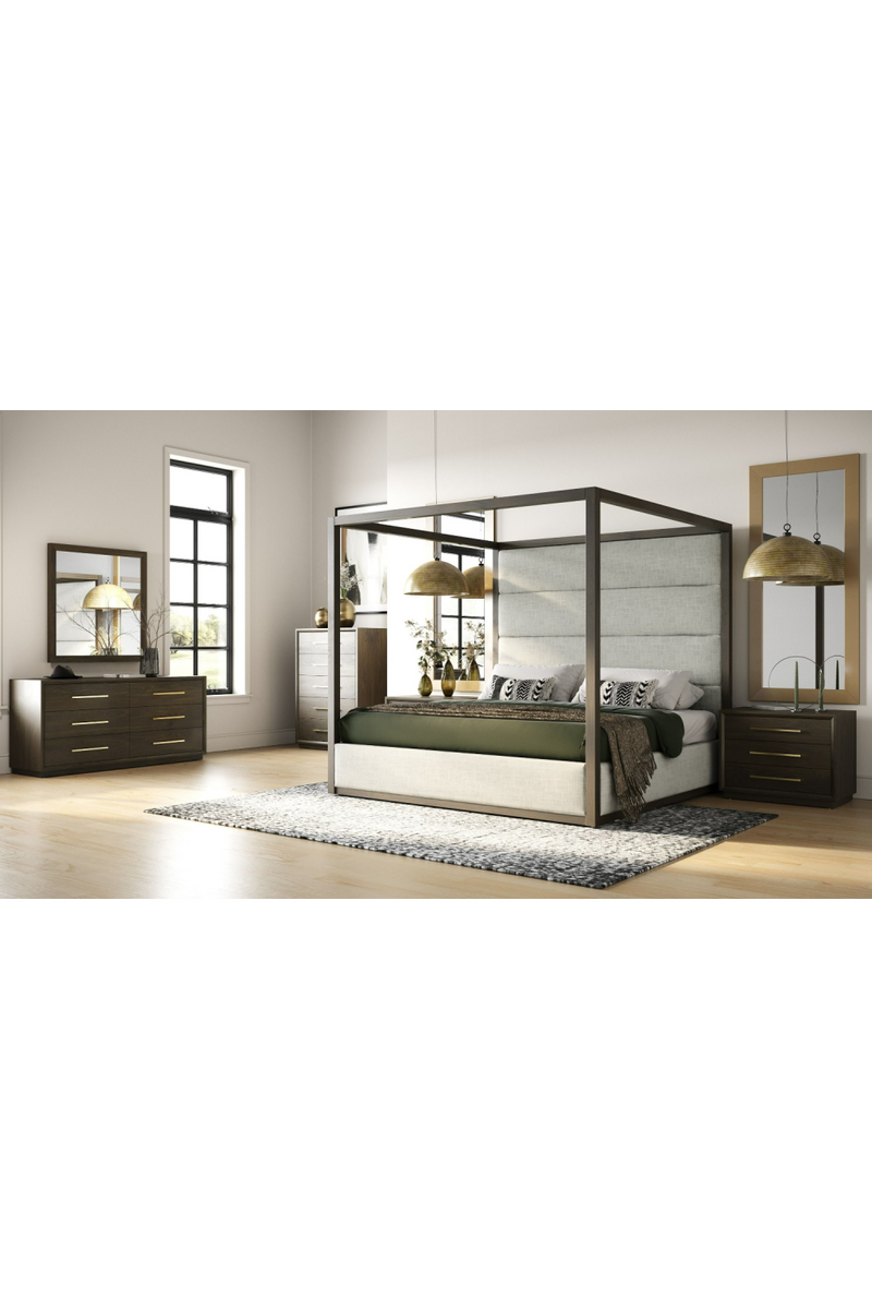 Brown Oak Canopy Bed | OROA Modern Manhattan | Oroatrade.com
