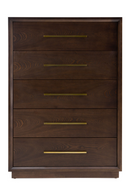 Brown Oak 5-Drawer Chest | OROA Modern Manhattan | Oroatrade.com