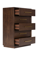 Brown Oak 5-Drawer Chest | OROA Modern Manhattan | Oroatrade.com