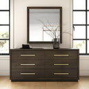 Brown Oak 6-Drawer Dresser | OROA Modern Manhattan
