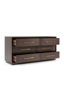 Brown Oak 6-Drawer Dresser | OROA Modern Manhattan | Oroatrade.com