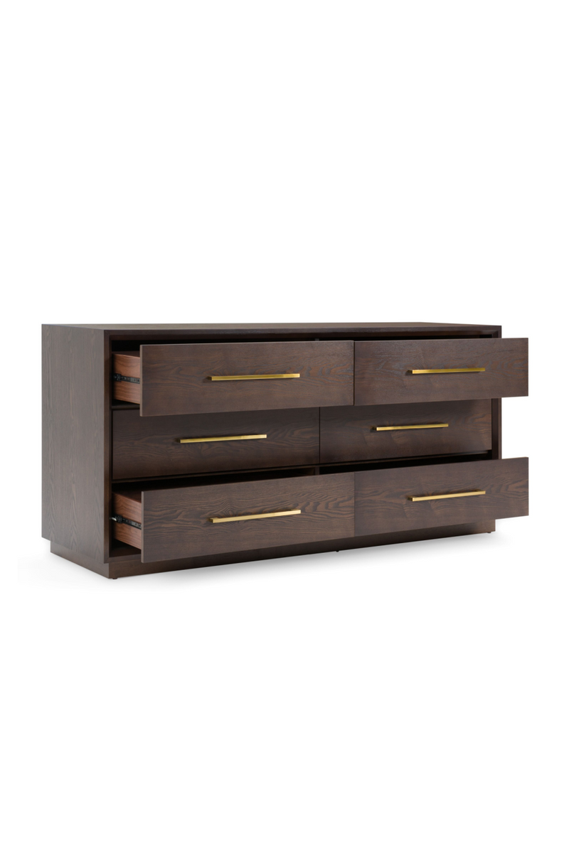 Brown Oak 6-Drawer Dresser | OROA Modern Manhattan | Oroatrade.com