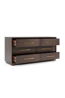 Brown Oak 6-Drawer Dresser | OROA Modern Manhattan