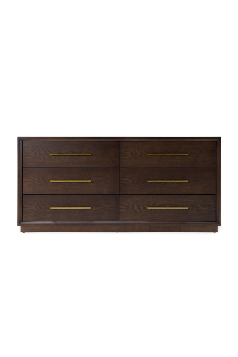 Brown Oak 6-Drawer Dresser | OROA Modern Manhattan | Oroatrade.com