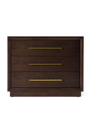 Brown Oak 3-Drawer Nightstand | OROA Modern Manhattan | Oroatrade.com